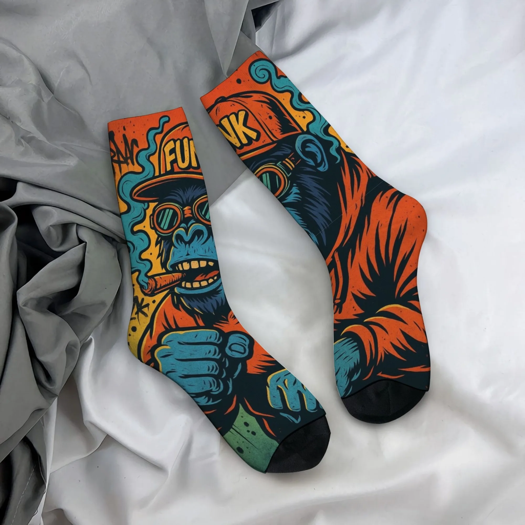 

Harajuku Retro Street FUNK Trendy Gorilla-Themed Men's Socks - Novel, Unique, Trendy, Casual Socks - Crazy Party Gift