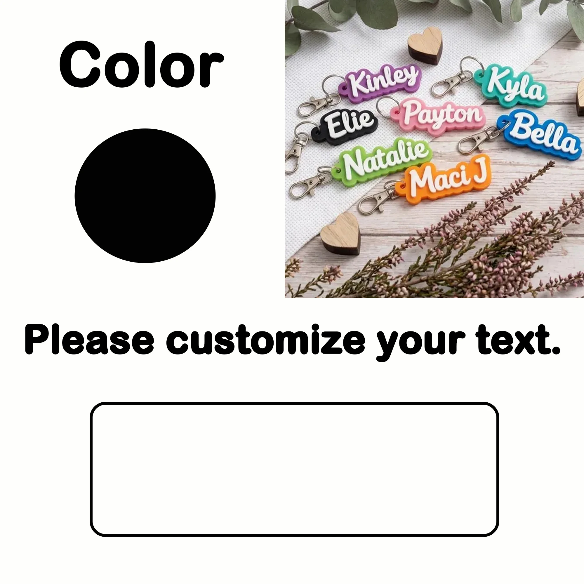 Custom Name Keychains, Personalized Acrylic Tag
