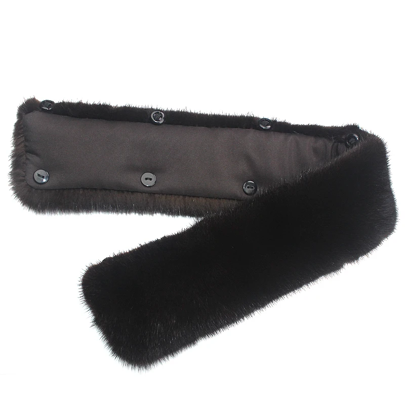 Acessórios Diy Mink Fur Collar Brasão Tira do Casaco de Inverno, Jaqueta de Pele Collar Para Homem Cap Pescoço Longo Quente Genuine Fur Scarf,