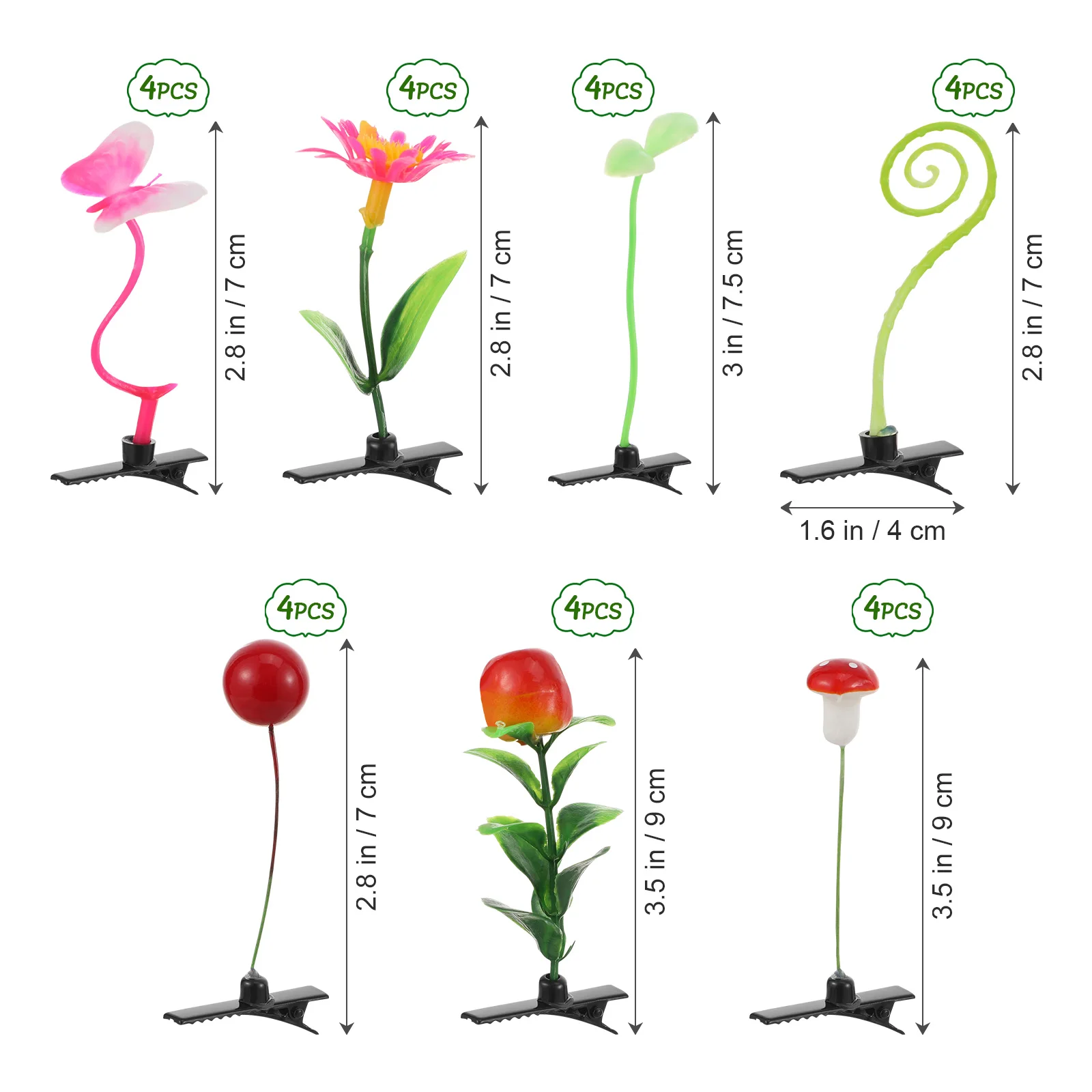 Épingles à Cheveux en Forme de Pousse de Haricots pour Fille, 28 Pièces, Simulation de Plante, Jolies Petites Pinces à oral elure, Floral, pour Enfant