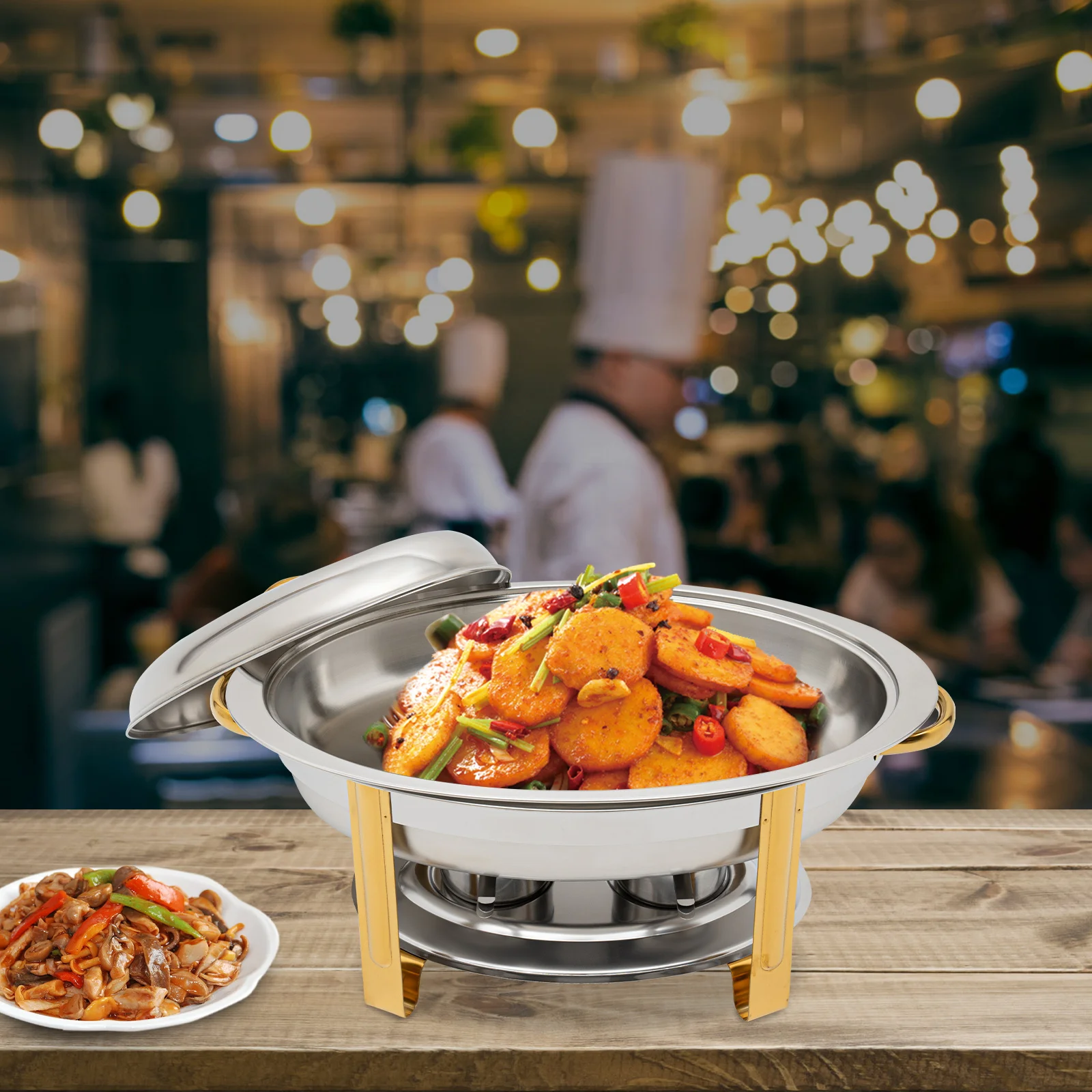 

Подогреватель для еды из нержавеющей стали (1 галлон) для фуршетов и мероприятий – Долговечное сохранение тепла, большая емкость