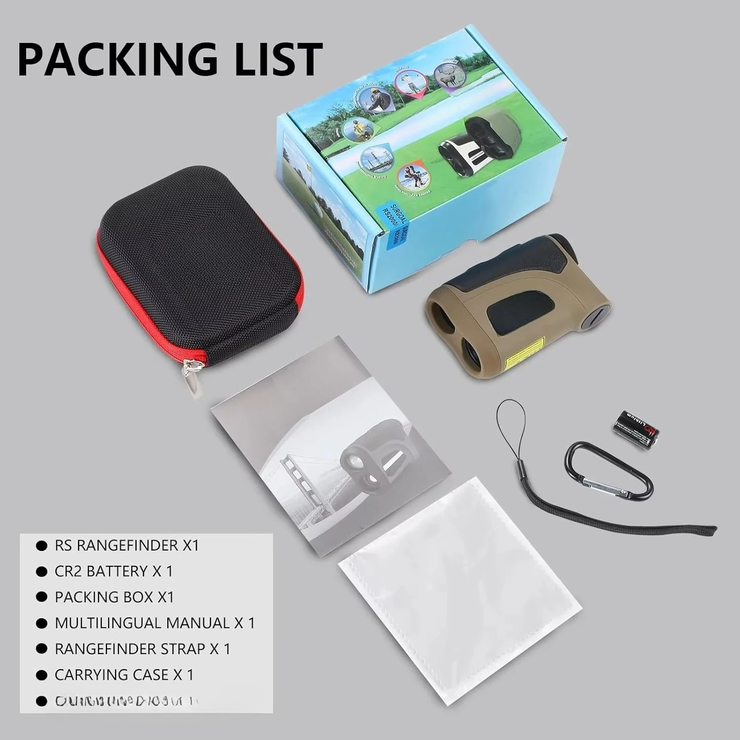 Telemetro laser 2000M per golf e caccia, telemetro di precisione con pendenza per golfisti e tiratori