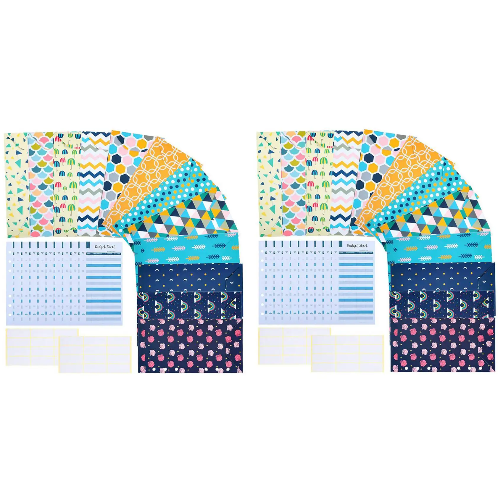 48 Pieces Budget Envelopes A6 Binder Pockets For Cash Envelope System,Budget Planner,Cash Envelope Wallet With Stickers