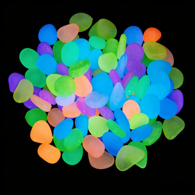 

Glowing Pebbles100-500-1000-2000PCSLuminous Stone Garden Decoration Courtyard Balcony Sidewalk Fish Tank Landscaping Garden Grav