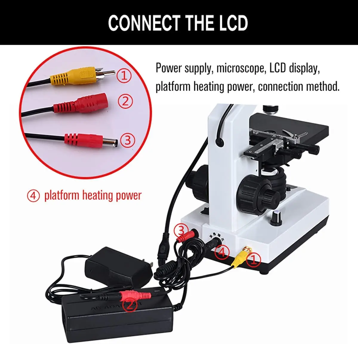 Lab Compound Monocular Sperm Microscope 40X-2000X with 7\