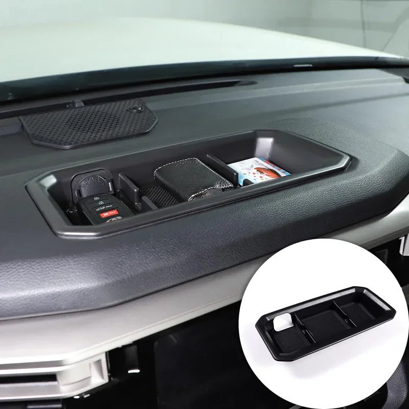 

For 22 Toyota Tundra Dashboard Storage Box Storage Tray Car Interior Accessories High Quality ABS Production Black 1 Pack