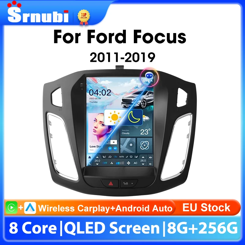 9.7 inch Android Car Radio For Ford Focus 3 Mk 3 2011 2012-2019 2Din Multimedia Video Player GPS Navigation 5G wifi QLED 2din BT