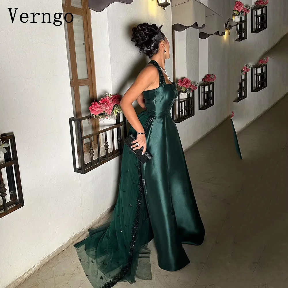 

Verngo Elegant Sequined Satin Evening Dress Sext Halter Merrmaid Prom Gowns Arabic Formal Party Dresses Customized