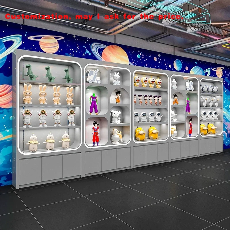 

Изготовленный на заказ. Витрина для игрушечного магазина Бутик-магазин Настенные шкафы Подставка для плюшевых игрушек Витрины для игрушечных фигурок с Li