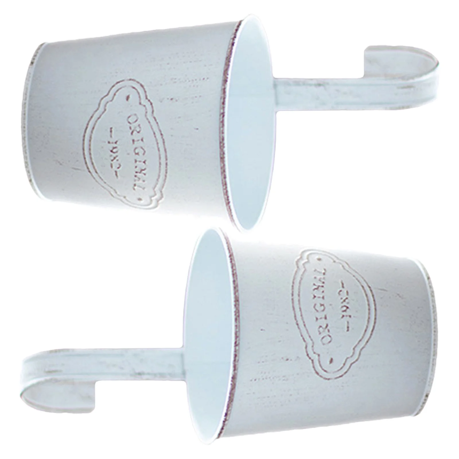 

2pcs Rustic Iron Hanging Bucket For Balcony Garden Decor Flower Planter Pot Indoor Outdoor Plant Container Gardening Bonsai