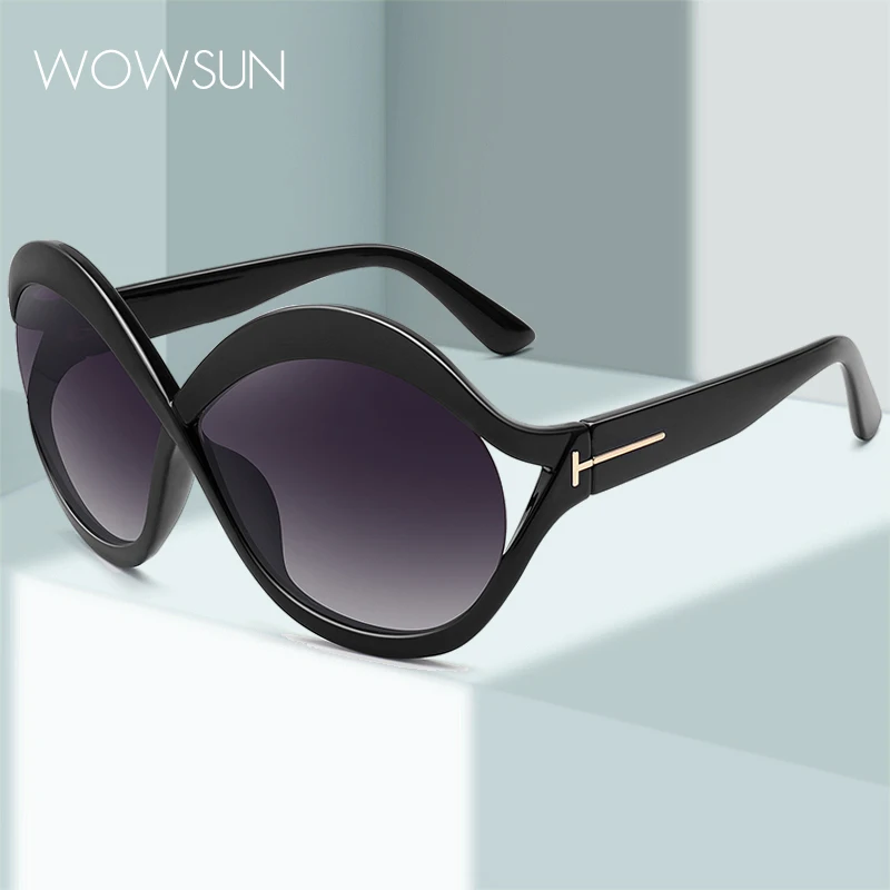 WOWSUN Special for new large frame sunglasses ladies glasses UV400 sunglasses UV protection sunglasses AA114