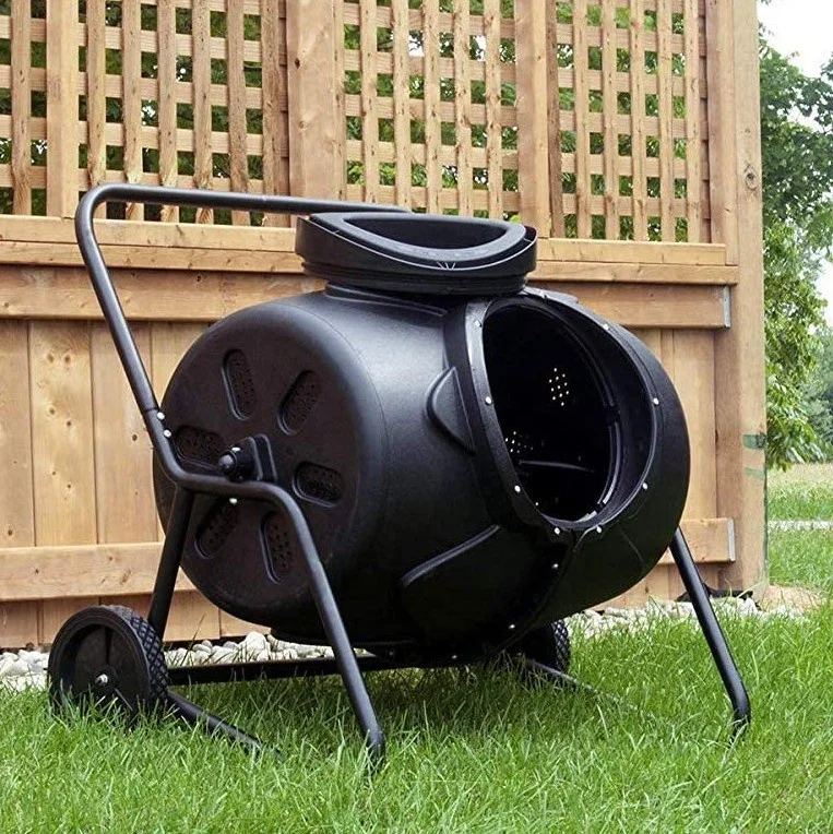 new Large Capacity 170L Garden Yard Leaves Compost Rotary Bin Dual Plastic Tumbler Composter