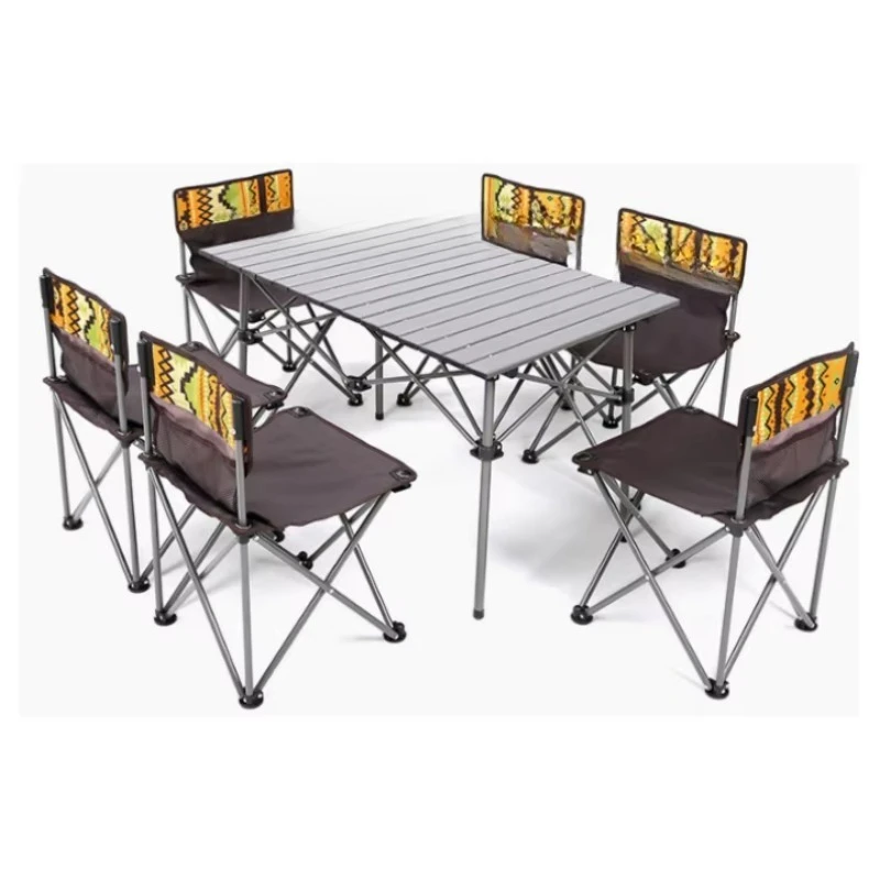 

Portable folding table camping chair set for outdoor activities