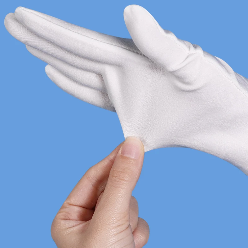 10pairs White Cotton Gloves Bulk for Dry Handling Film SPA Gloves Ceremonial High Stretch Gloves Household Cleaning Workingtools