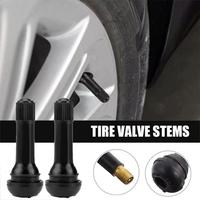 TR413 Snap-In Tire Valve Stems Automotive Parts Black Rubber Valves Replaceable Parts With Dust CapRubber Valves