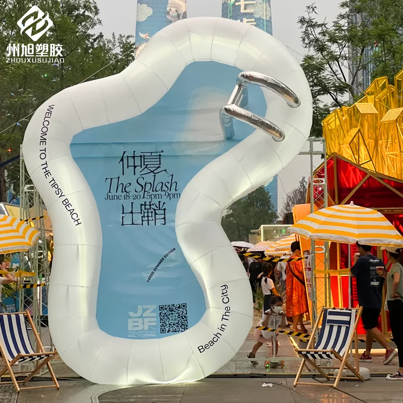 Modelo de ar inflável para piscina - um adereço promocional e decorativo para atividades em shopping centers, praias e parques aquáticos
