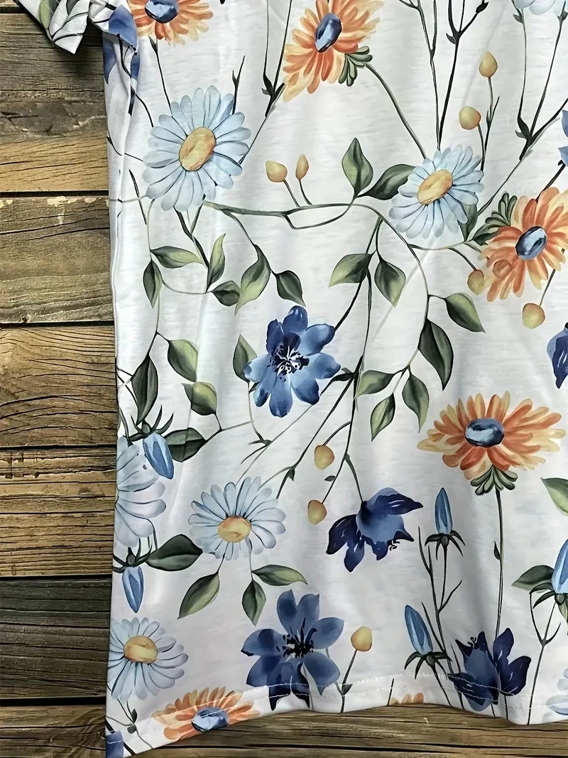 เสื้อยืดแขนสั้นพิมพ์ลาย 3D ขนาดพลัสของผู้หญิง หลวมและลำลอง นุ่ม สบายและระบายอากาศได้ดี เหมาะสำหรับกลางแจ้ง