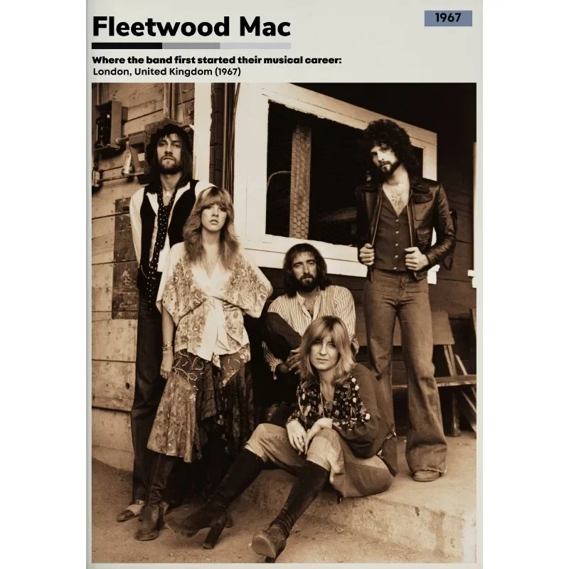 NONE 70er Jahre Rock Band Fleetwood Mac Musik Album Cover Poster Stevie Nicks Portrait Leinwand Malerei Wandkunst für Club Zimmer Home Decor 10