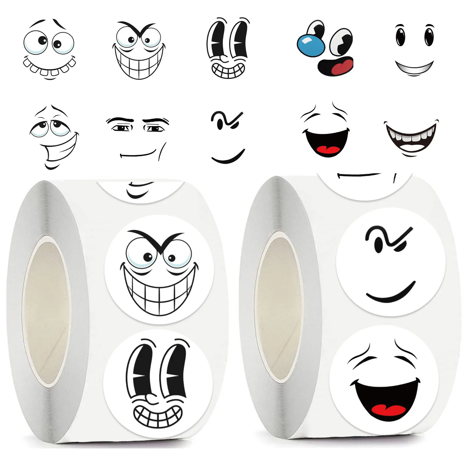 

500 шт. круглых наклеек с мультяшными смайликами, забавные стикеры для телефона, ноутбука, скрапбукинга, DIY, граффити, эстетические декоративные наклейки