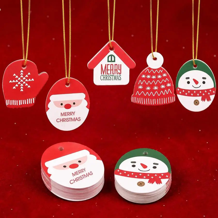 50pcs Multistyle Hang Tags, Xmas Ornament Gift Labels for Christmas Tree Hanging, Goodie Bag & Table Centerpiece Decor XJM - view 6