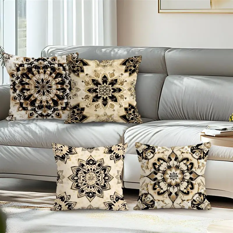 

Home Decor Exquisite Mandala Patterned Throw Pillow Covers Pattern Cushion Cover Suitable for Sofa Bedroom Car Pillow Cover