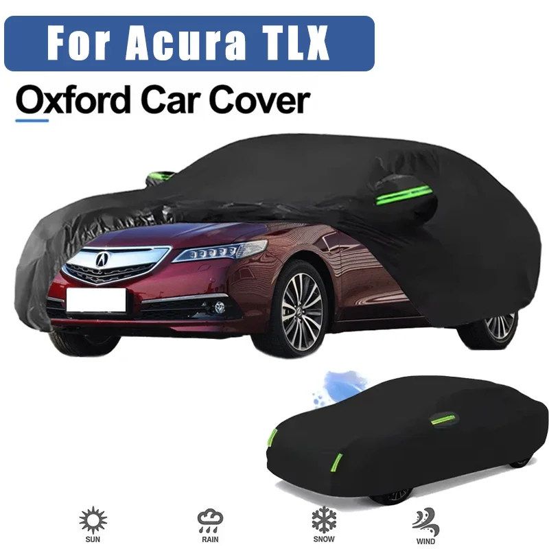 For Acura TLX Oxford Cloth Full Car Cover Outdoor Waterproof Dustproof Anti UV Sun Snow Protection Exterior Accessories