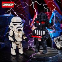 Linkgo Star Wars Building Blocks Stormtroopers Darth Vader Assembly 3D Model Connection Mini Bricks Figure Toys For Kid Gift