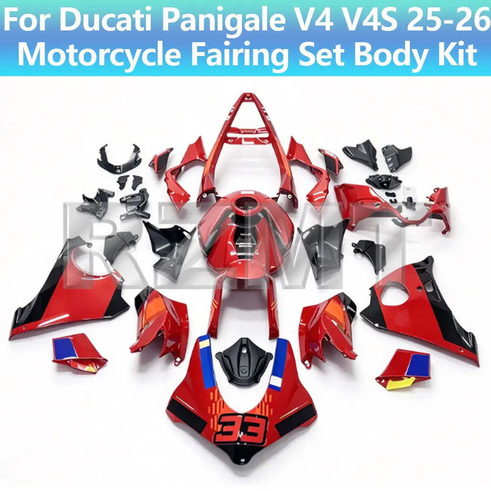With Tank Cover Motorcycle Fairings Set For Ducati Panigale V4 V4S 2025-2026 ABS Plastic Body Kit Bodywork Set Shell Injection