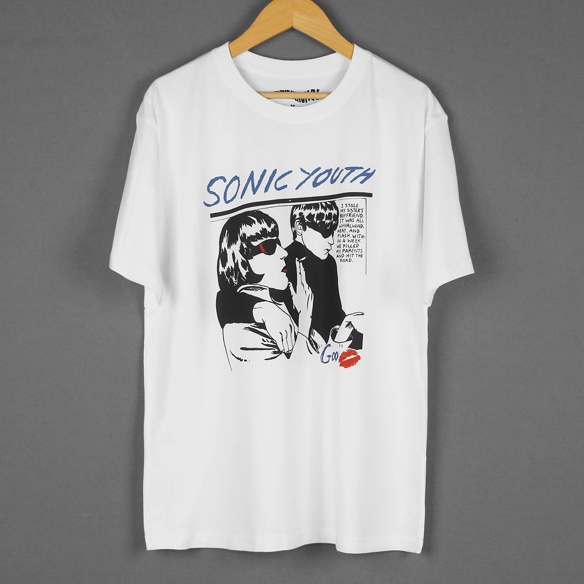 Sonic Youth T-Shirt Goo Experimental Grunge Pixies Band White Men\'s Clothing Short Sleeves Summer Cotton Gift Printed Shirt