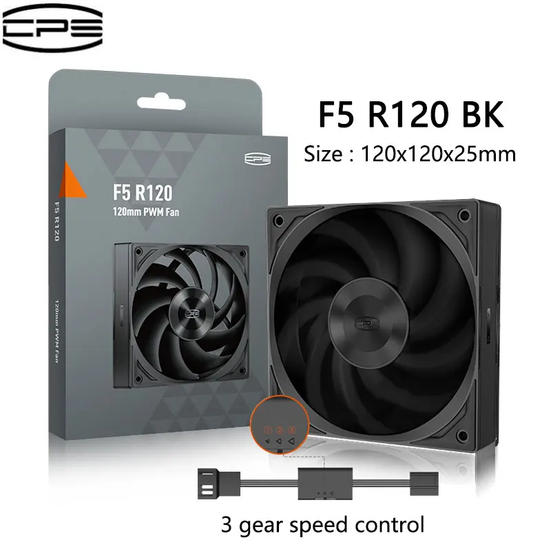 

Вентилятор шасси PCcooler F5 R120 диаметром 120 мм, поддержка управления 3 положениями регулировки, высококачественный охлаждающий вентилятор, 500-2000 об/мин