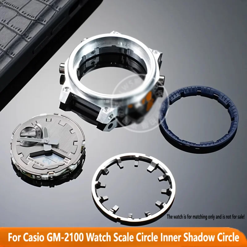 Para Casio G-SHOCK GM-2100 piezas de reloj esfera modificada círculo de escala Casioak GM2100 círculo de sombra interior plata accesorios de reloj para hombres