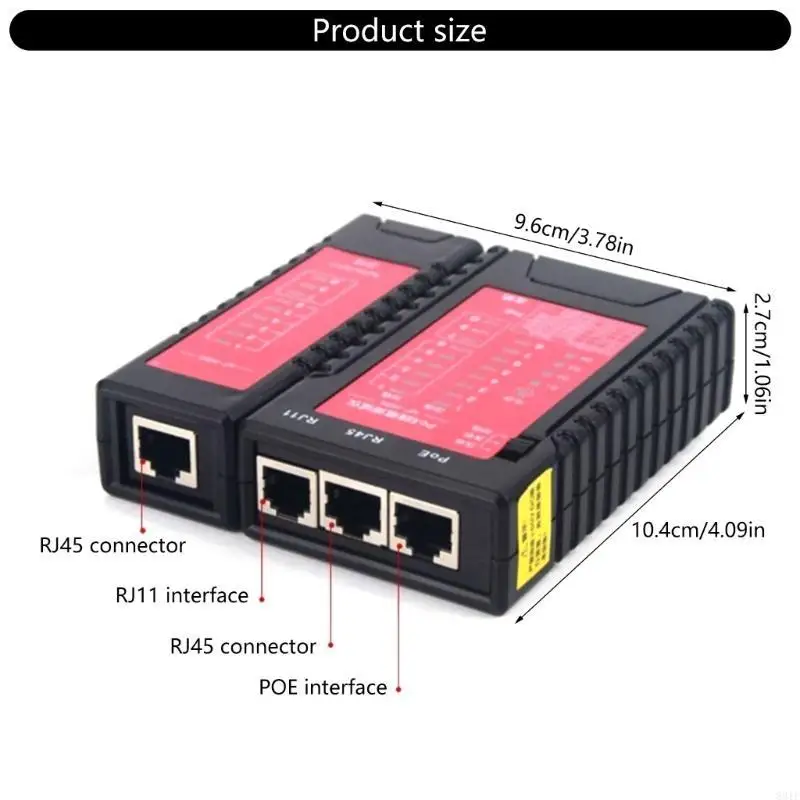 

Multifunctional Internet Tool Comprehensive Ethernet Cable Testing Device Easy to Carry for RJ11 RJ12 RJ45 CAT5 CAT6 CAT7 831F