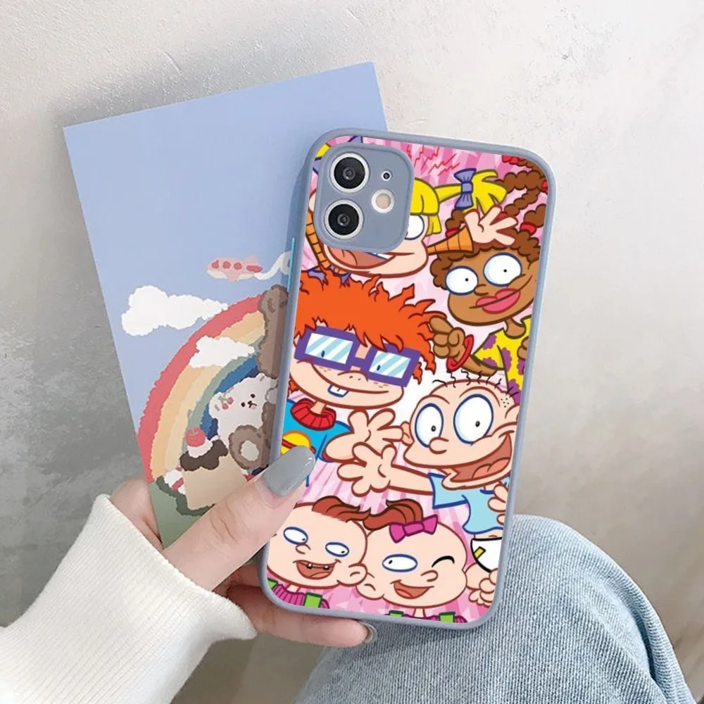 Cartoon R-Rugrat Chuckie Angelica Phone Case For iPhone 14 X XR XS 7 8 Plus 11 12 13 pro MAX 13mini Matte Shockproof Case