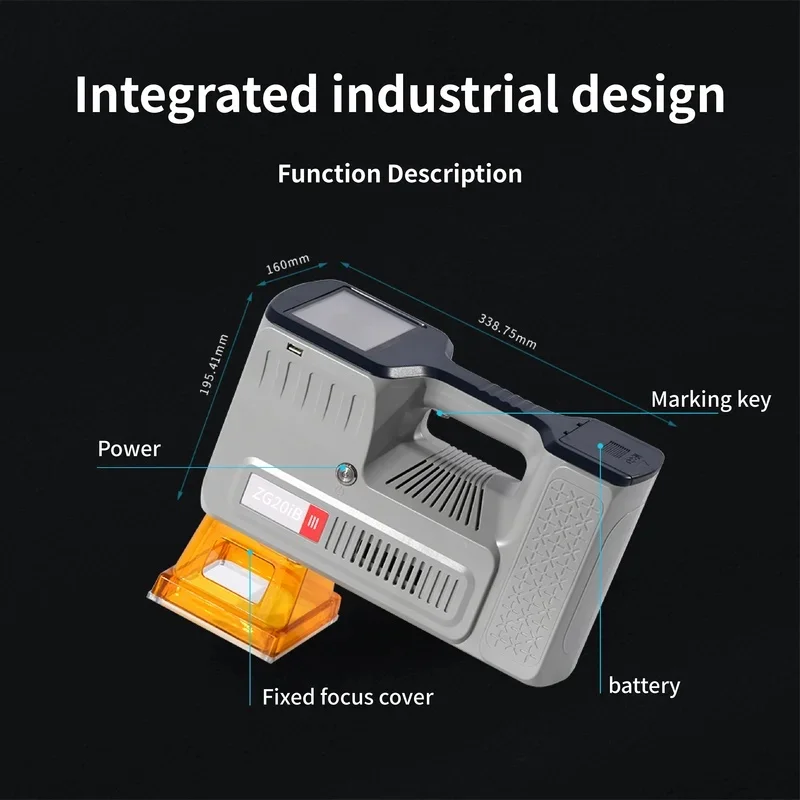 All-In-One Portable Mini Outdoor Handheld Fiber Marking Hine For Metal, Hard Plastic, Rubber Tire Lettering