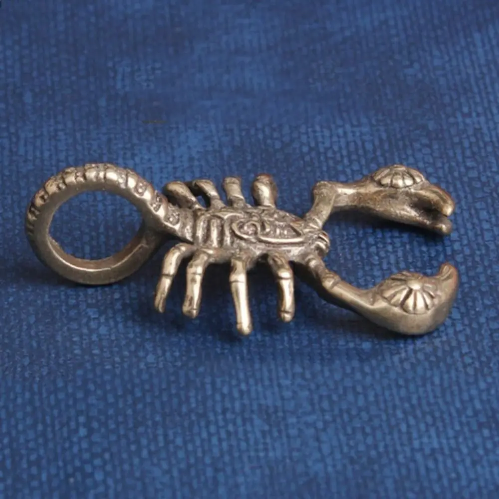 Pure Copper Scorpion Sculpture Fashion Vivid Handmade Jewelry Pendant Hand Painted Brass Animal Miniatures Home Decor