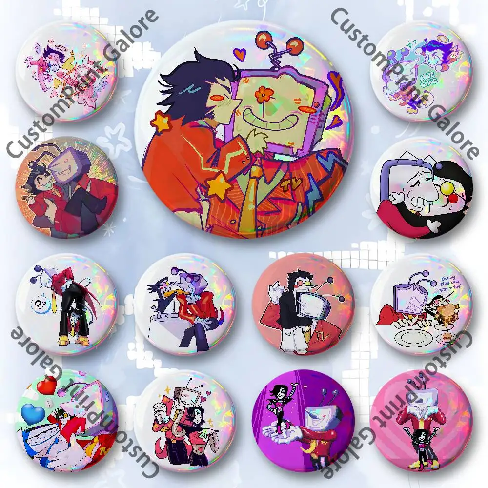 

Spamtenna T-Tenna S-Spamton Badges 58 44 32 75 25 mm Enamel Pin Tinplate Round Brooch Cosplay Nijigen Otaku Culture