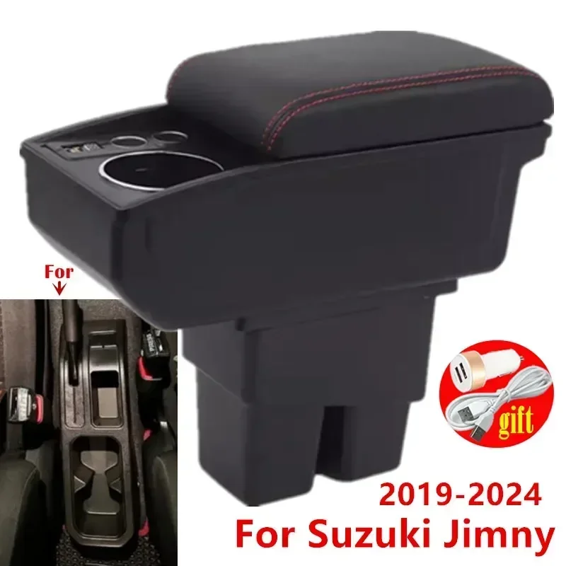 

armrest For Suzuki Jimny JB74 Car Armrest box 2024 2023 2022 2021 2020 2019 Storage Box Cup holder Retrofit Car accessories