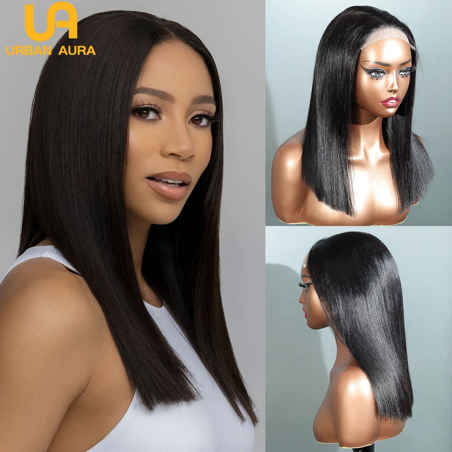 

Натуральный вьетнамский парик из человеческих волос 5x5 с кружевной застежкой, без клея, SDD, короткий боб, натуральный черный, с легким осветлением узлов, 13x4, с кружевной передней частью