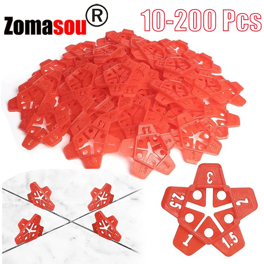 

10-400Pcs 5In1 Professional Tile Spacers Clips Floor Wall Gap Leveling System Wedge Ceramic Leveling System Construction Tools