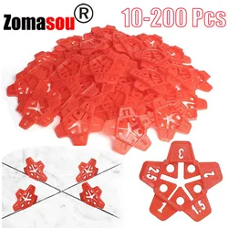 10-400Pcs 5In1 Professional Tile Spacers Clips Floor Wall Gap Leveling System Wedge Ceramic Leveling System Construction Tools