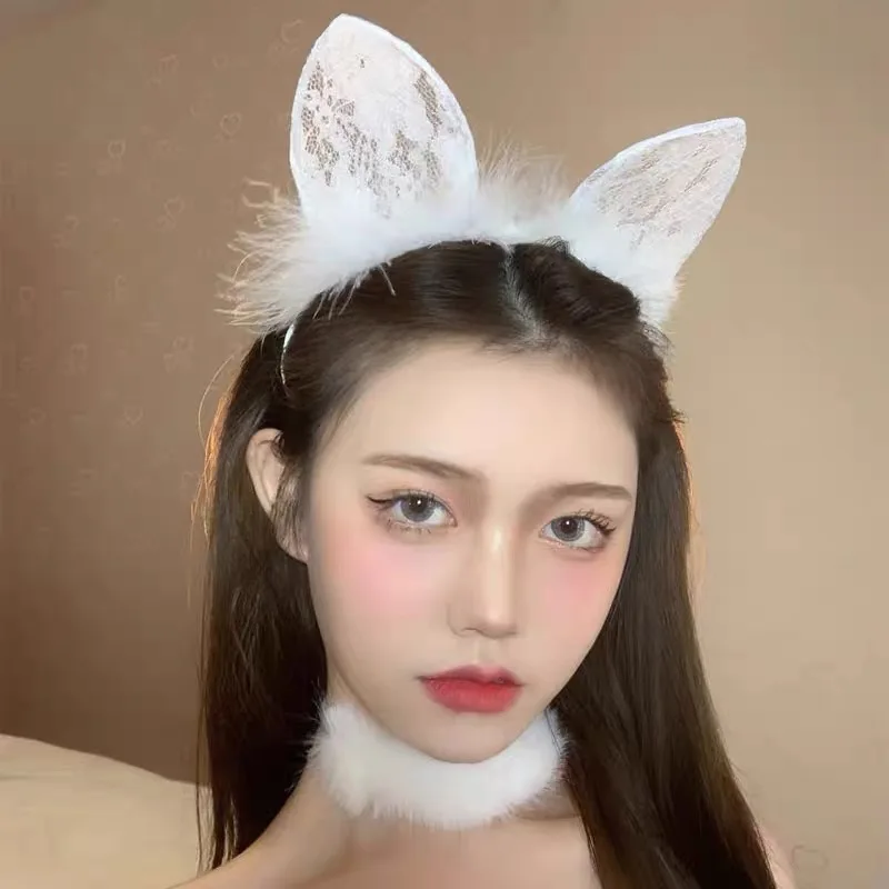 Black sexy cute Cat\'s ears (Steamed cat-ear shaped bread) hair hoop female hair clip headdress new rabbit ear headband