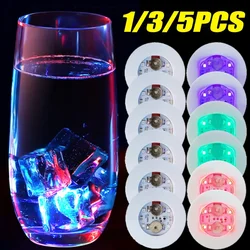 5PCS Luminous Coaster Stickers LED Bar Drinks Cup Pad Wine Liquor Bottles Coaster Atmosphere Light Cup Sticker Kitchen Accessory