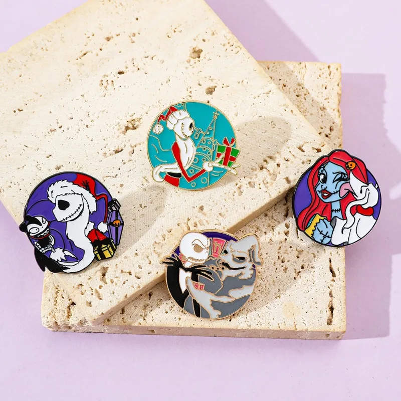 Эмалированная брошь «Кошмар перед Рождеством», металлические булавки с лацканами, значок на рюкзак, аксессуары для одежды, ювелирные изделия, подарок на Хэллоуин