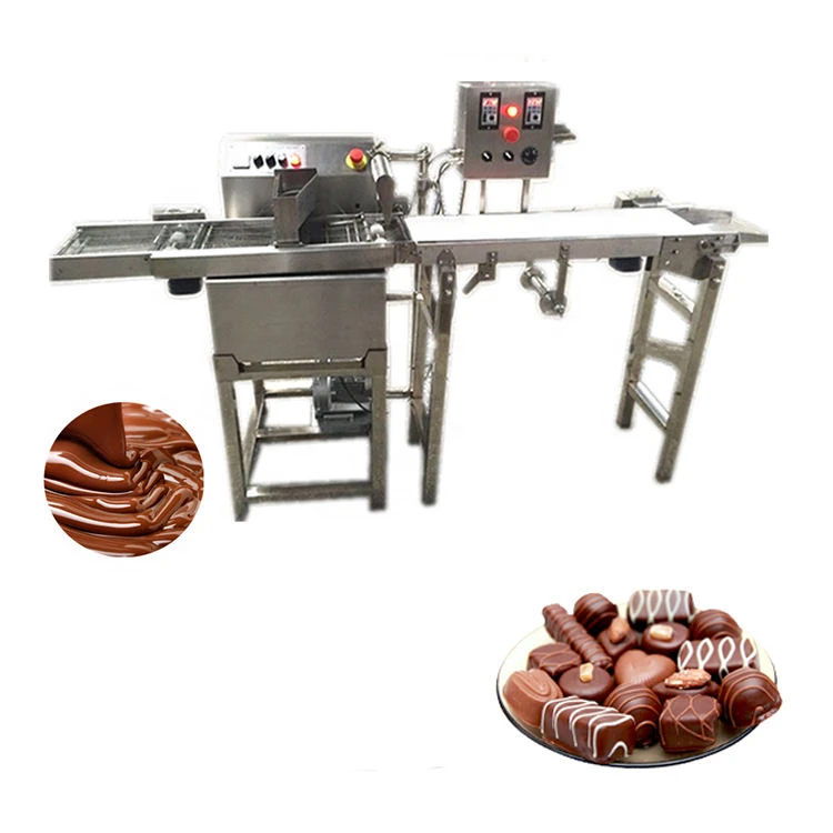 Enrobing Line Mini Enrober With Cooling Tunnel Chocolate Snacks hine Small Chocolate Enrobing hine