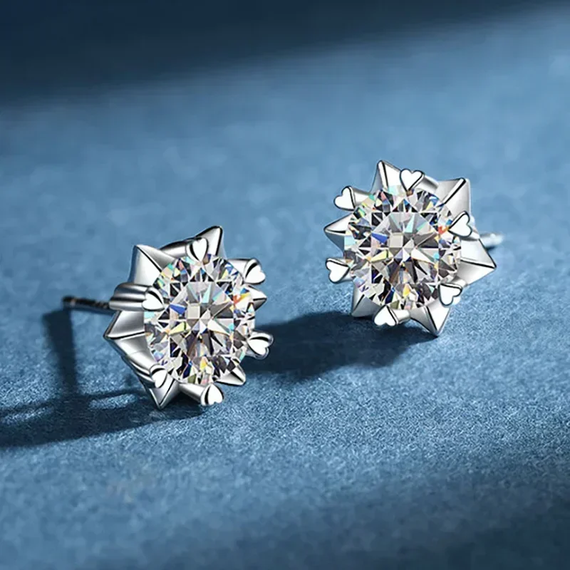 

Необычные серьги-гвоздики с муассанитом в форме цветка солнца для женщин, из цельной платины PT950, с бриллиантами, для свадьбы, вечеринки, подарок для девушки