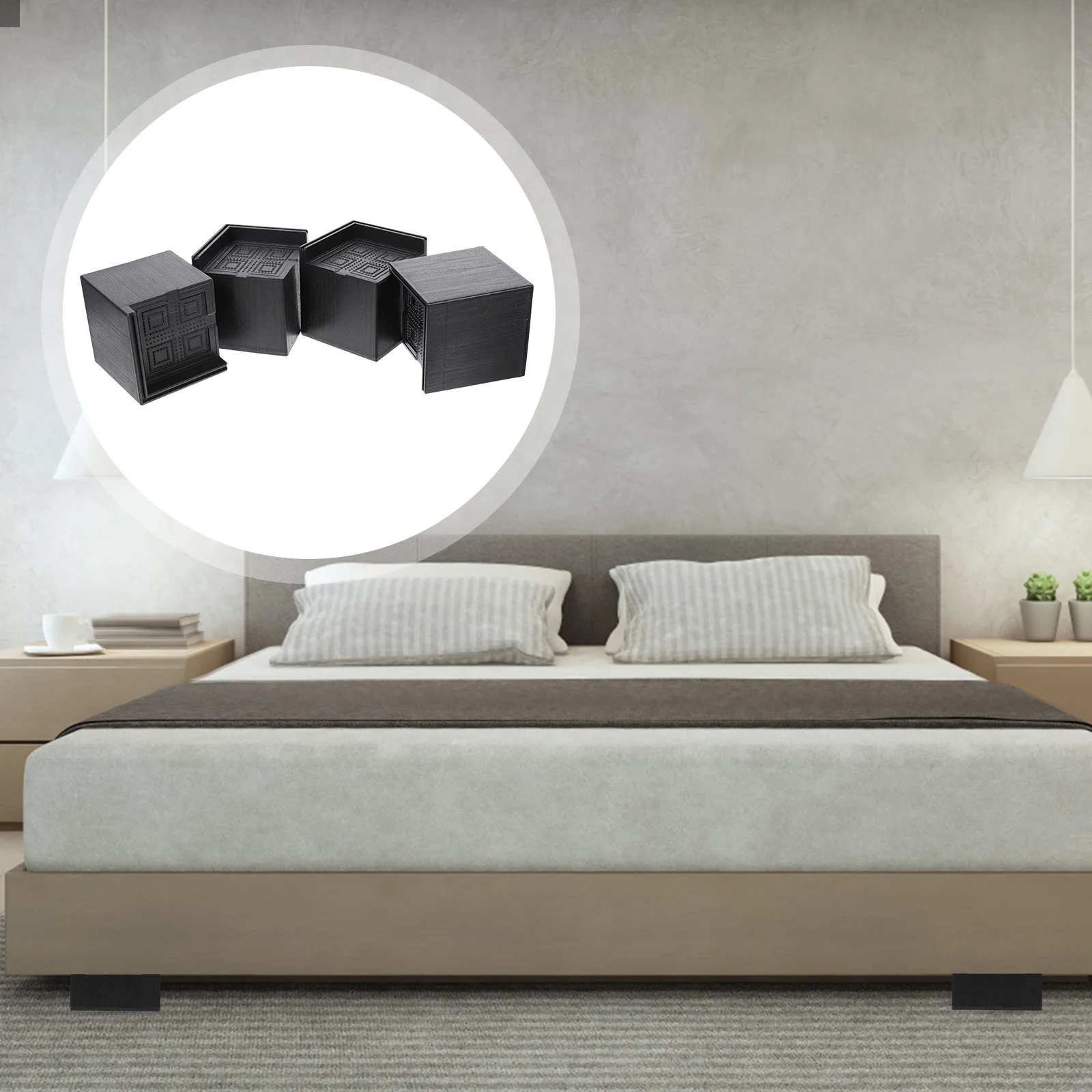 

4 Pcs Furniture Heightening Pads Small Risers Raiser Table for Rubber Lifts Office Bed