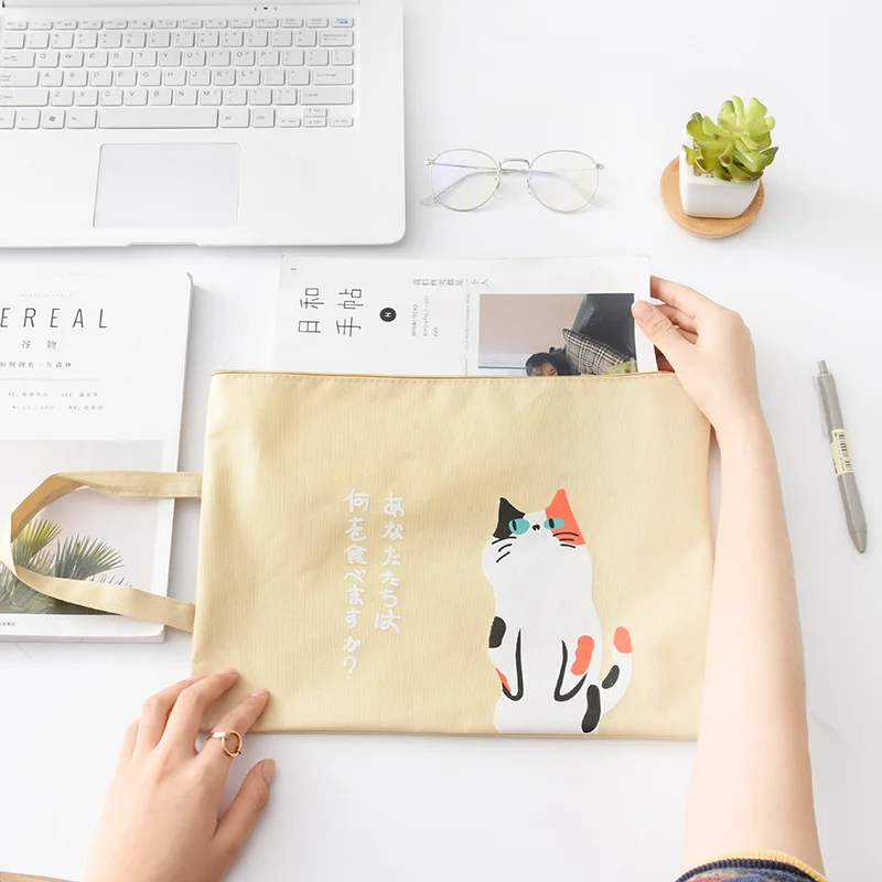 A4 File Bag File Folder Documents File Bag Stationery Filling BAG School Office Storage File Pouch Holder Zipper Bag