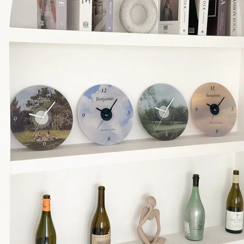 T*-Korean Fashion Wall Watch Modern Interior Living Room Aesthetic Design Creative Wall Clocks Round Simple Horloge Home Decor