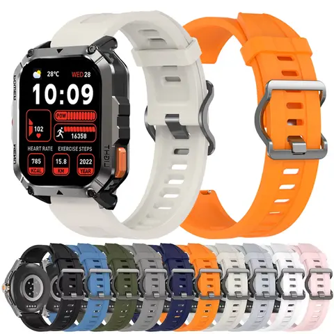 22MM Silicone Strap For Blackview W60 Smartwatch Bracelet For Blackview W90Pro W80Pro W70Pro W50 W50Pro X20 Sport Wrist Band