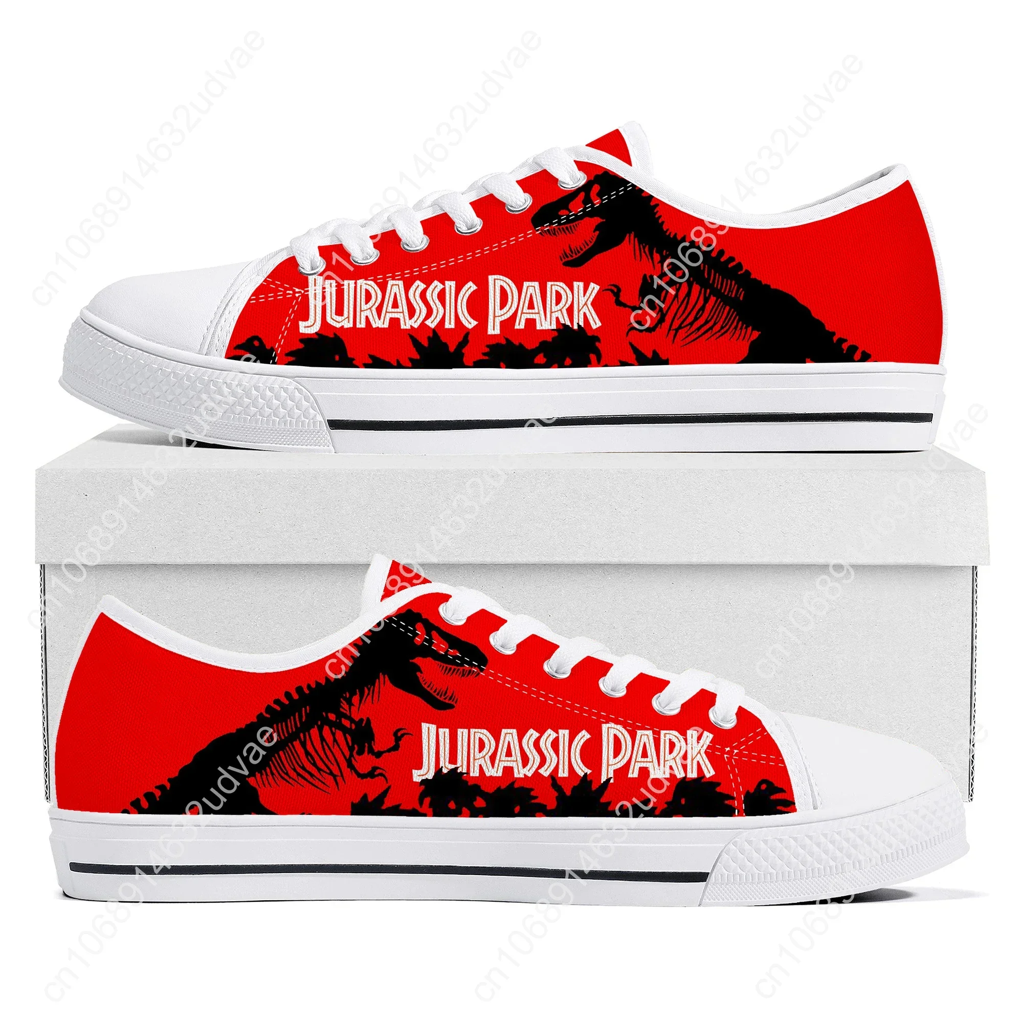 Dinosaur World Cartoon Jurassic Park Low Top Sneakers High Quality Mens Womens Teenager Canvas Sneaker Couple Shoes Custom Shoe
